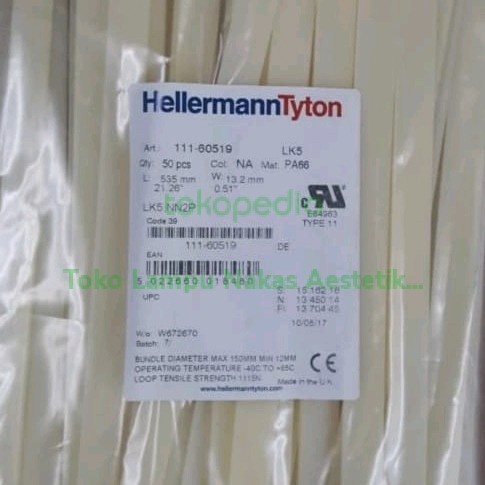 

✨Ready Hellermann Tyton 535Mm X 132Mm Kabel Ties Cable Ties Insulok Limited