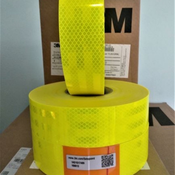 

✨Ready Sticker Stiker 3M 983-23 Diamuond Grade Fluorescent Yellow Green 5Cm Limited