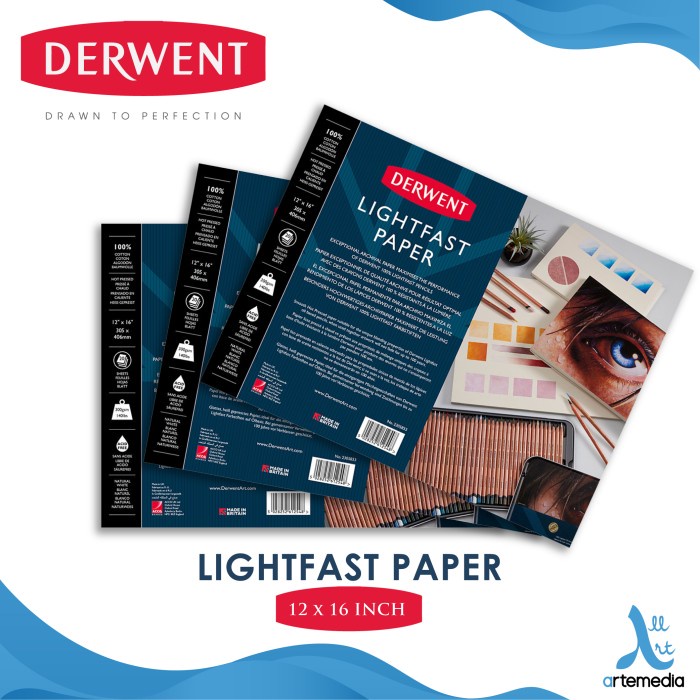 

✨Ready Kertas Gambar Derwent 305X406Mm Lightfast Pencil Drawing Paper Pad Terbatas