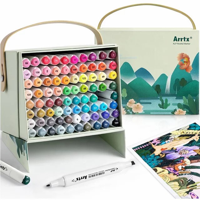 

✨Ready Arrtx Dual Tips Marker Set 80 Colors With Box Diskon