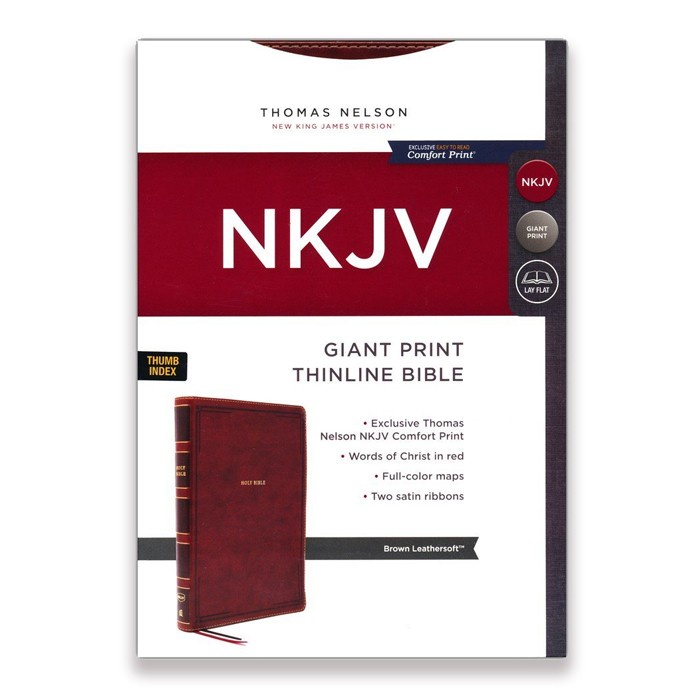 ✨Ready Nkjv Giant-Print Thinline Bible Comfort Print--Soft Leather-Look Diskon