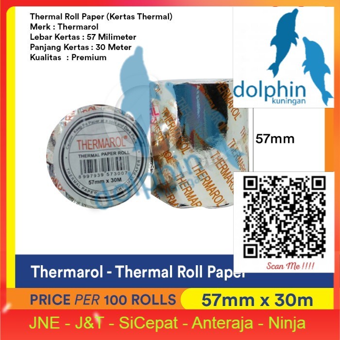 

✨Sale Kertas Thermal / Thermal Paper - Thermarol - 57Mm X 30M 100Rolls Terbatas