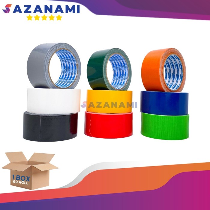 

✨Sale 1 Box Lakban Kain 2 Inch X 12M Sazanami Cloth Tape Warna #Jne Trucking Terbaru