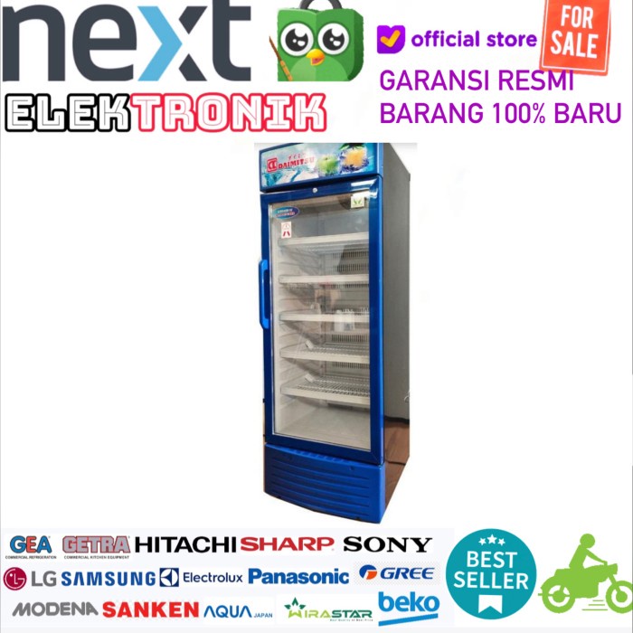 ✨Ready Daimitsu Disc 368 Showcase 350 Liter Garansi Resmi Disc368 Kulkas Kaca Limited