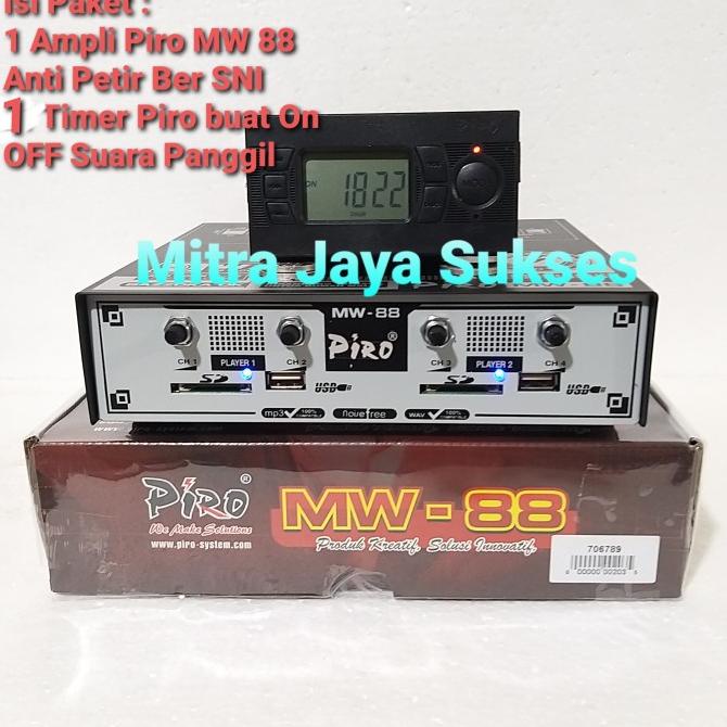 Cintamusic52 Paket Ampli Walet Piro Mw 88 + Timer Piro On Off Suara Sp Berkualitas