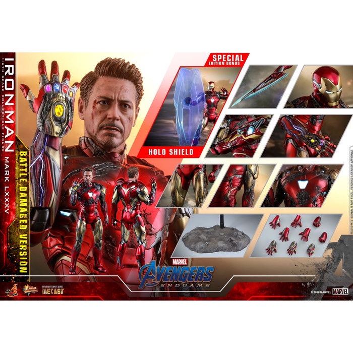 ✨Baru Hot Toys Iron Man Mark 85 Battle Damaged End Game Ironman Mk85 Special Terbaru