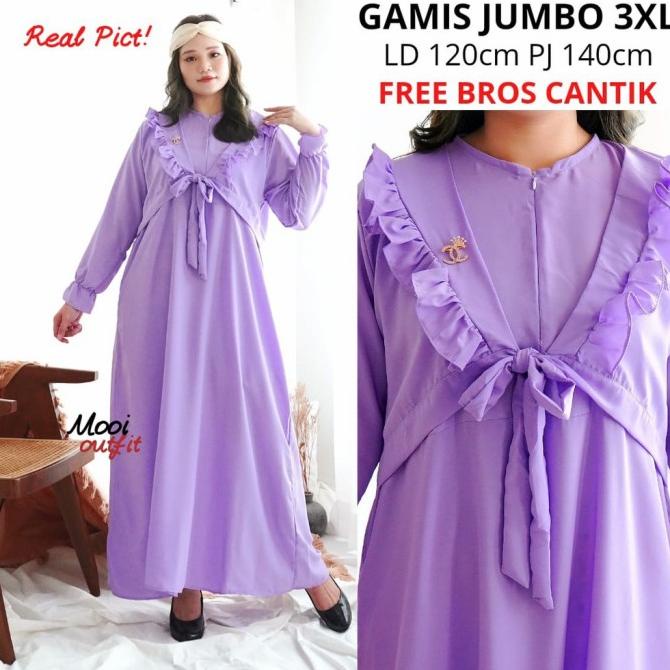 New Gamis Rompi Jumbo Polos Murah Kekinian Ld 120 Terbaru Gratis Bros Stok Terbatas