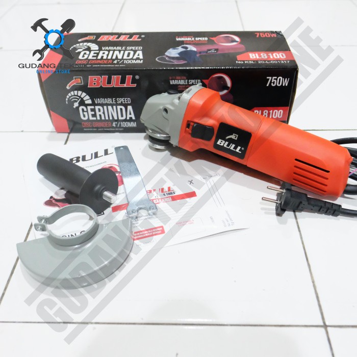 Bull BL 8100 / Mesin Gerinda Tangan 4" Bull BL8100 VS Variable Speed