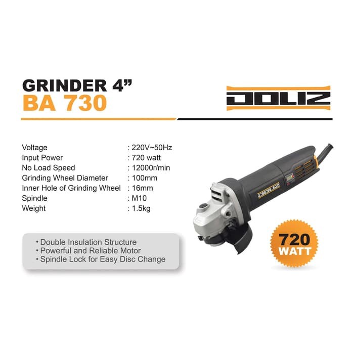 Grinder doliz BA730 4/Gerinda Tangan Doliz/Gerinda Tangan 4inch