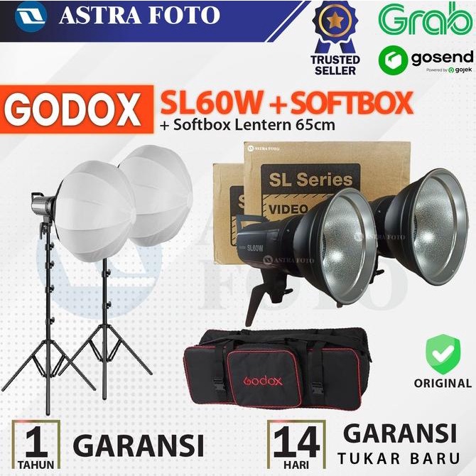 Big Sale Paket Godox Sl60W + Softbox Lantern 65Cm + Lighstand - Sl60 - Sl 60 W Limited Edition