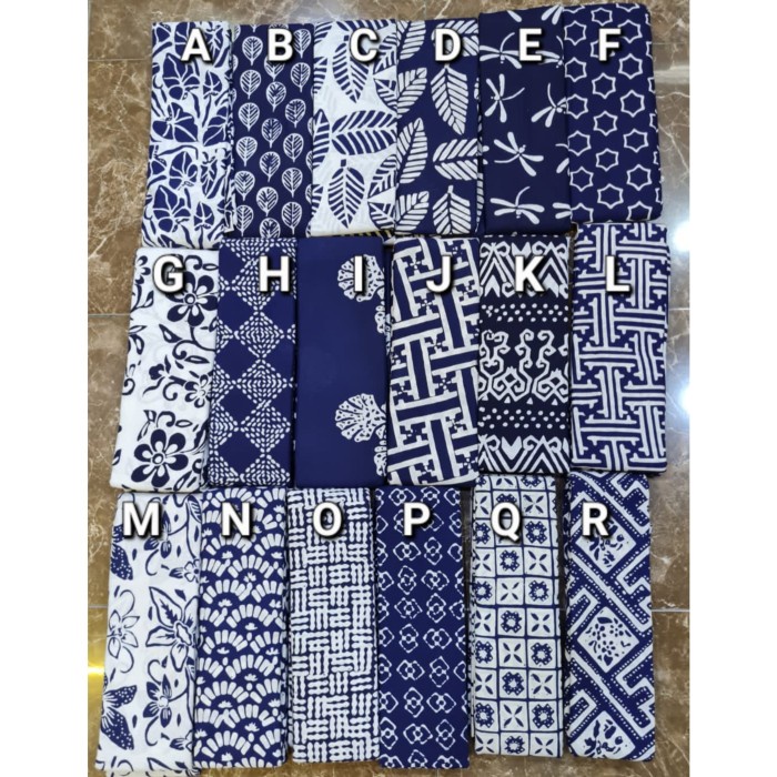 Kain Batik Cap Garutan Warna Biru Dongker