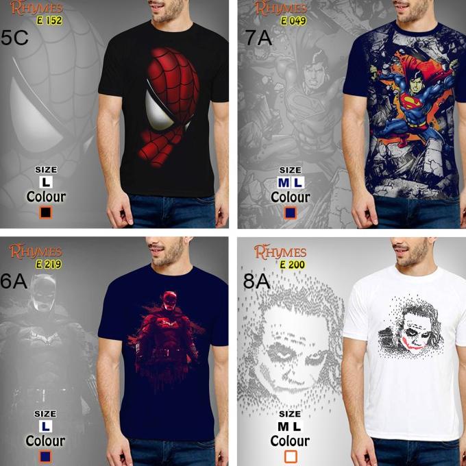 KAOS PRIA SUPERHERO DISKON SALE RHYMES DEWASA