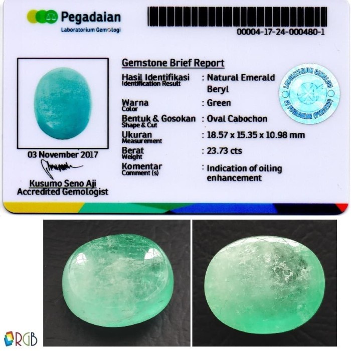 ✨Termurah Natural Emerald 23.73 Carat - Muzo Colombia Berkualitas