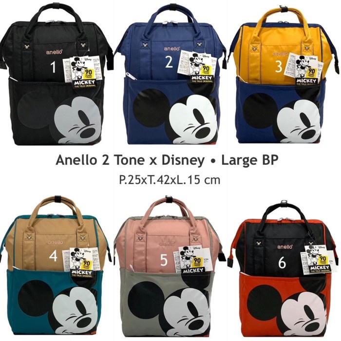 ✨New Tas Ransel Besar Anello Disney Mickey Mouse 2 Tone Grade Ori Diskon