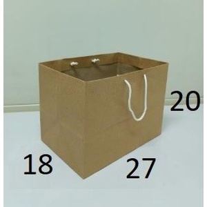 

:::::::] 27x20x18 Paper Bag Kraft Coklat Tas Kantong Makanan Bento Hokben Kue