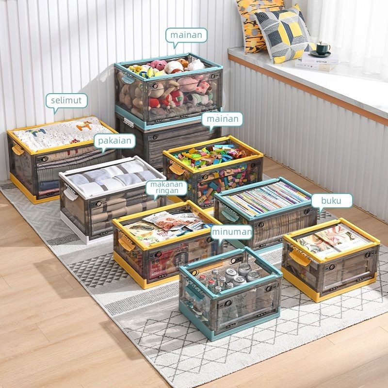 Plastik Dapat Dilipat Organizer Box Kotak Yimpanan Transparan Container Box Storage Box Pakaian