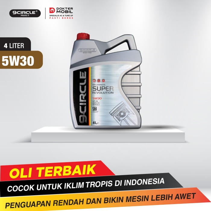 ✅New Oli Mobil Terbaik 9 Circle - 5W 30 100 Synthetic Super Revolution Diskon