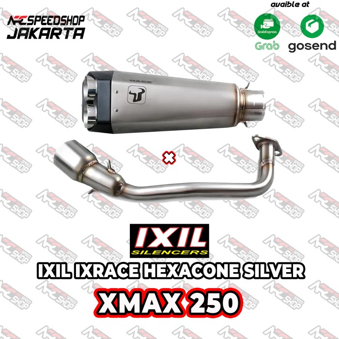 [Original] Knalpot Ixil Ixrace Hexacone Silver Xmax 250 Fullsystem Original Spain Terbatas