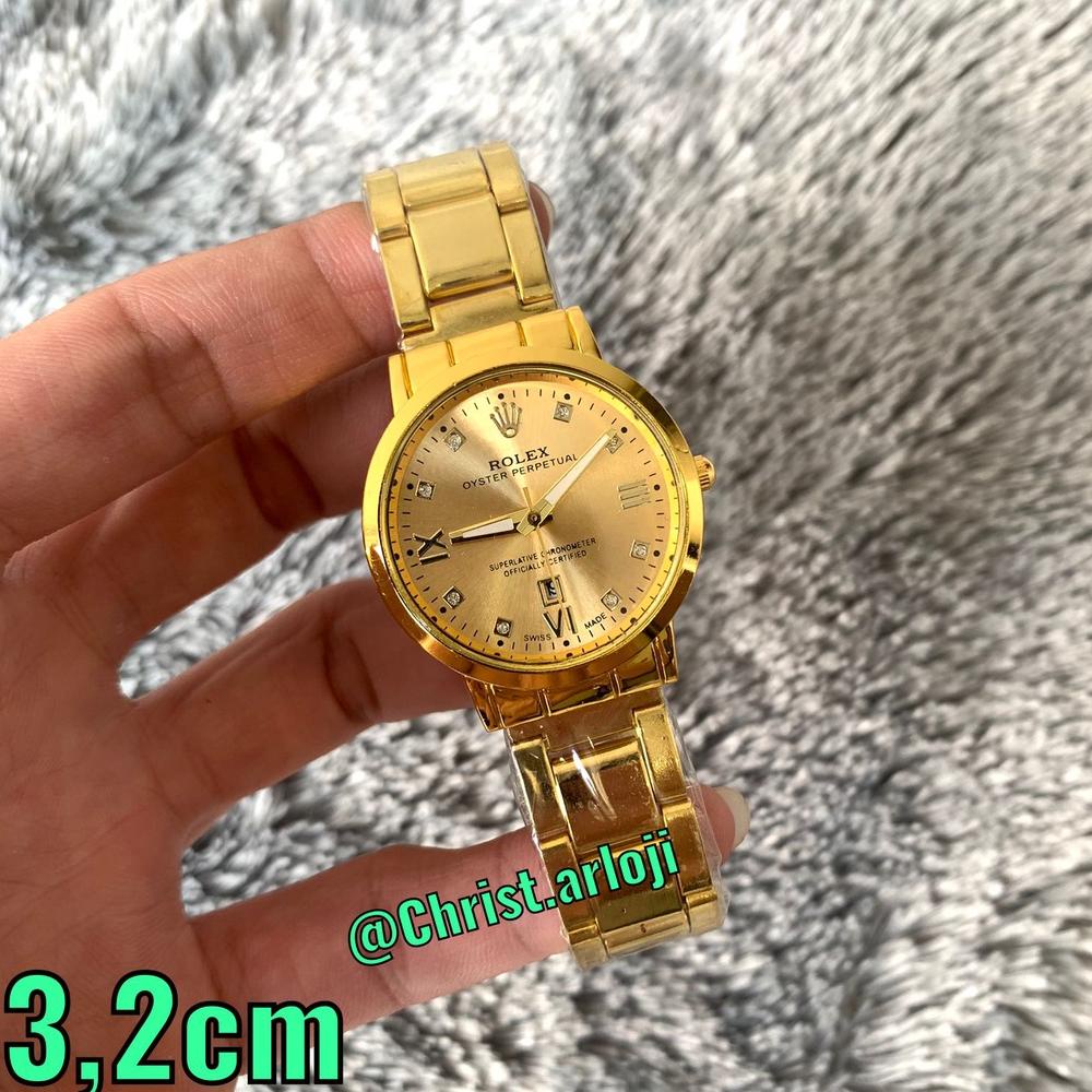 Viral { COD } Jam tangan COUPLE ROLEX Gold - Tanggal aktif - TERLARIS  Ax Original