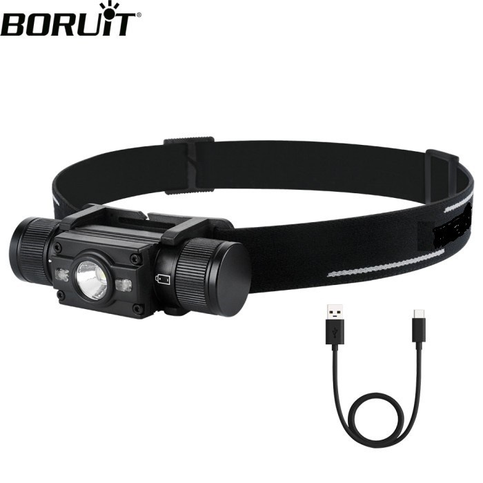 ✨Original Boruit Hp300 7 Modes Senter Led Rechargeable Headlight Terbaru