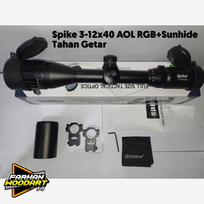 ✨Original Teleskop Spike 3-12X40 Aol Rgb Plus Sundhide Termurah Berkualitas