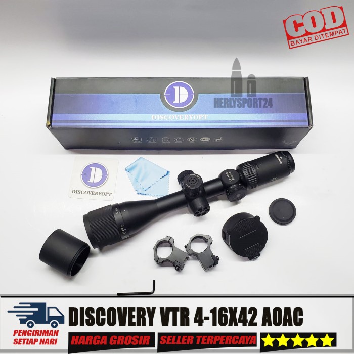 ✨Original Teleskop Discovery Vtr 4-16X42 Aoac Retikel Hk Tipis Tahan Getar Berkualitas