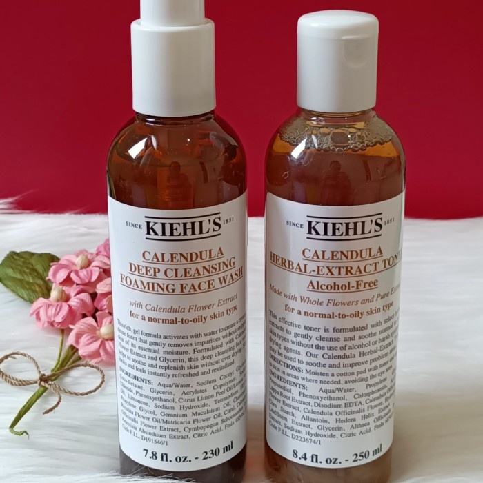 ✨New Ori Kiehls Calendula Herbal-Extract Toner  Calendula Foaming Face Wash Terbaru