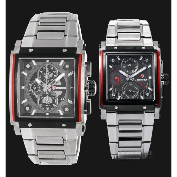 ✨Termurah Jam Tangan Expedition Couple E6731 / 6731 Original - Silver Black Limited