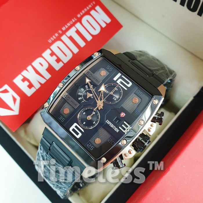 ✨Termurah Jam Tangan Pria Original Expedition E6636M Black Rosegold Terbaru