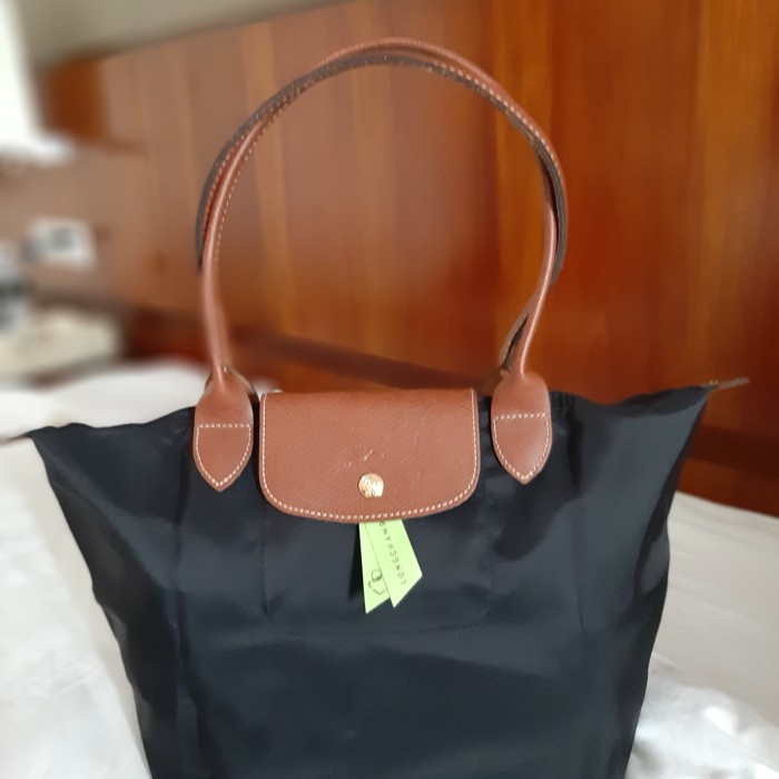 ✨New Longchamp Le Pliage Classic Small Long Handle Black Limited