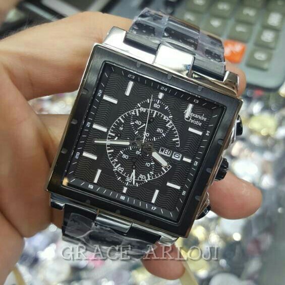 ✨Sale Alexandre Christie Ac 6460 Pria Full Black Original Limited