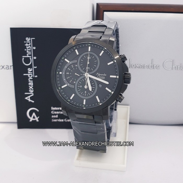 ✨Ready Jam Tangan Pria Alexandre Christi Ac 6563 Mc Fbl Full Black Berkualitas