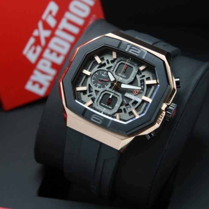 ✨Sale Jam Tangan Pria Expedition E 6813 Original Black Rosegold Terbaru