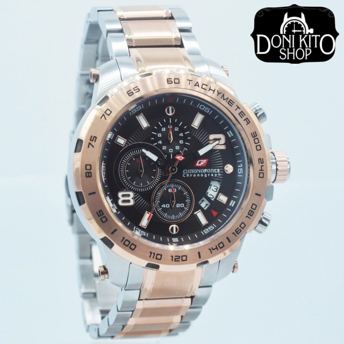 ✨Ready Jam Tangan Pria Original Chronoforce 5215 Silver Rosegol Garansi Resmi Berkualitas