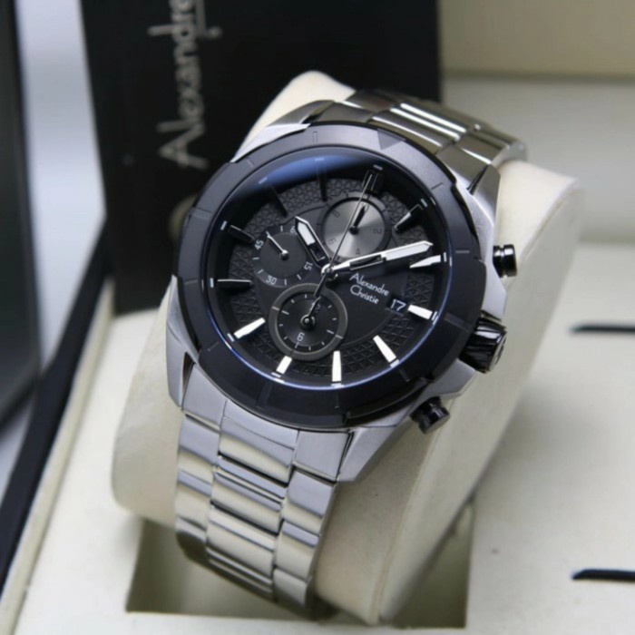 ✨Ready Alexandre Christie 6596 Silver Jam Tangan Pria Original Terbatas