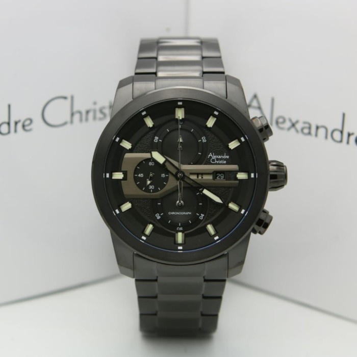 ✨Sale Jam Tangan Pria Alexandre Christie Ac 6559 Ac 6559 Full Black Original Diskon