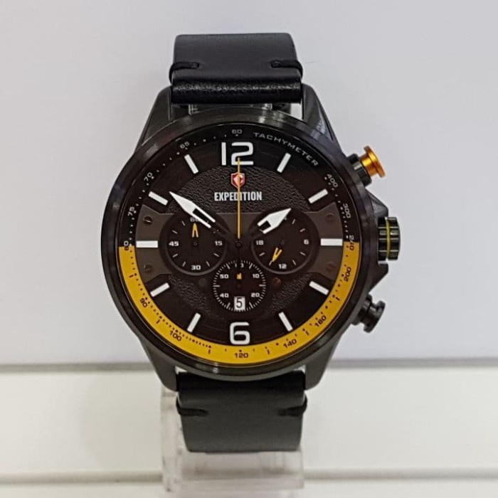 ✨Ready Jam Tangan Pria Expedition E6796 Mc Black Lis Kuning Terbatas