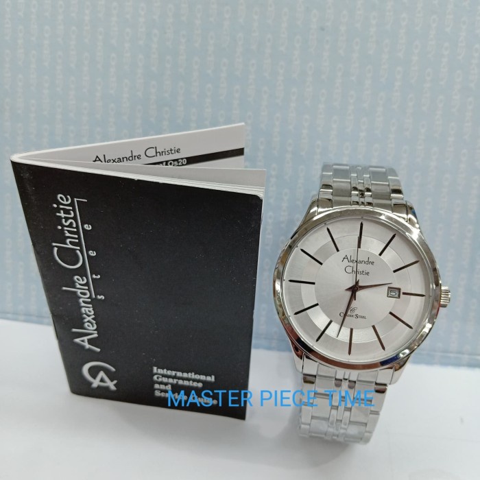 ✨Ready Jam Tangan Pria Alexandre Christie Ac 8348Md Full Silver Original Limited