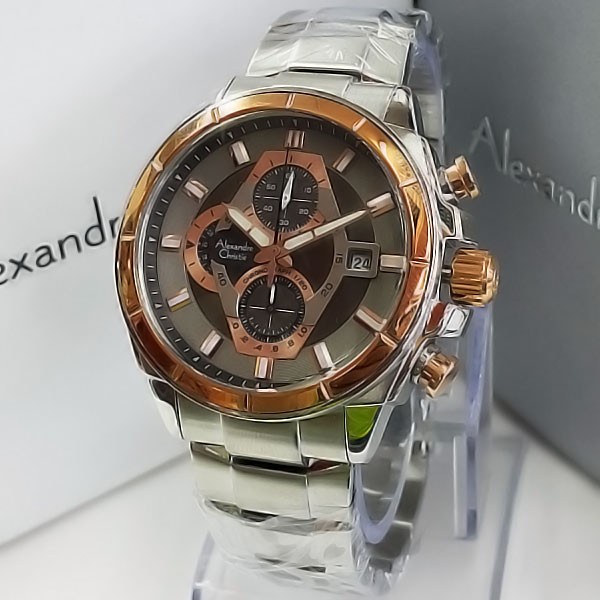 ✨Ready Jam Tangan Alexandre Christie Ac 6378 Silver Gold Limited