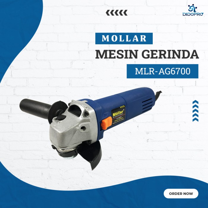 Mesin Gerinda Tangan Mollar MLR-AG6700 Angle Grinder MOLLAR 4"