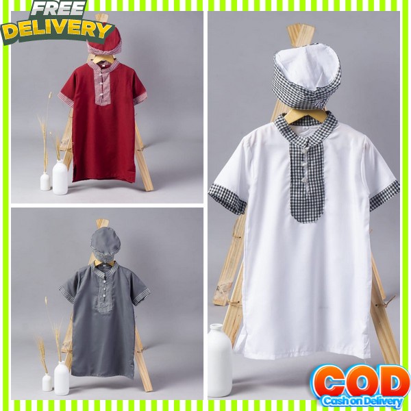 Busana Muslimin Petia Hem Lebaran Anaj Lakilaki Pakaian Kemeja Bocah Ngaji Baju Atasan Kok Tk Sd Smp