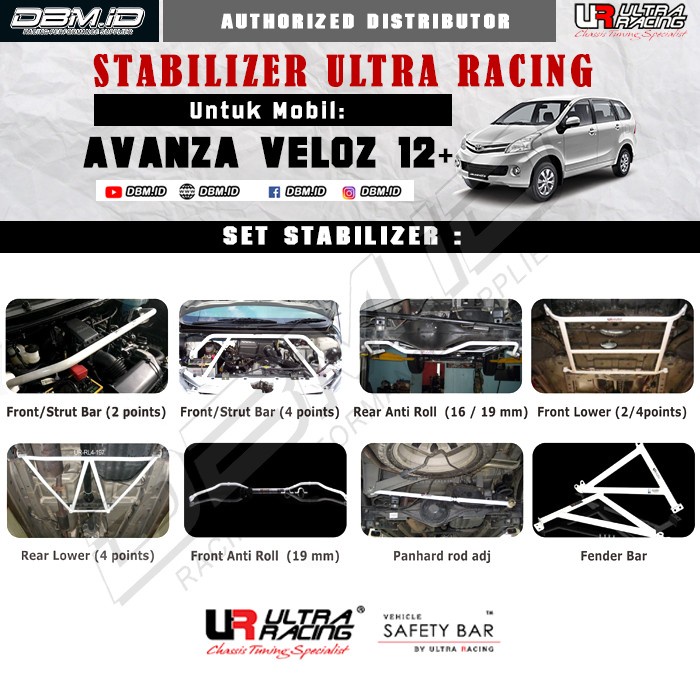 Strutbar/ Stabilizer Ultra Racing Toyota Avanza 2012 Veloz Best