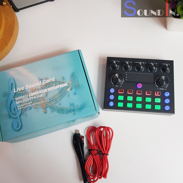 CENTECHIA Sound Card Bluetooth Amplifier Live Broadcast V8S - Black