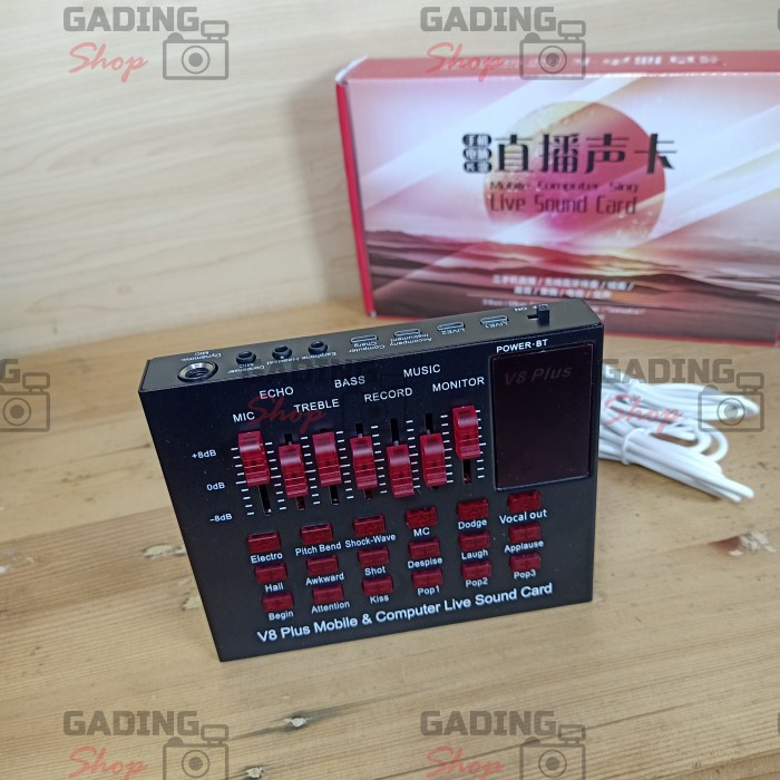 Sound Card V8 V8S V8 PLUS Audio Interface Mic Microphone 12 Effects