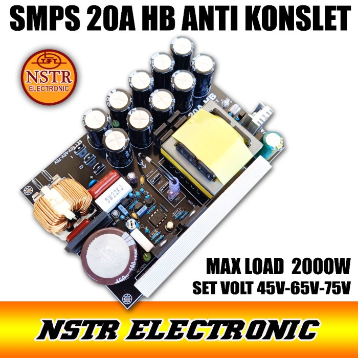 SMPS 20A HALLBRIDGE SET 45V 65V 75V ANTI KONSLET TERLARIS.
