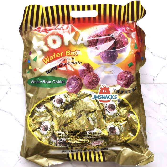 

Ready [PROMO!!] Apollo Roka Chocolate Ball 420gr isi 70pcs x 6gr - coklat bo