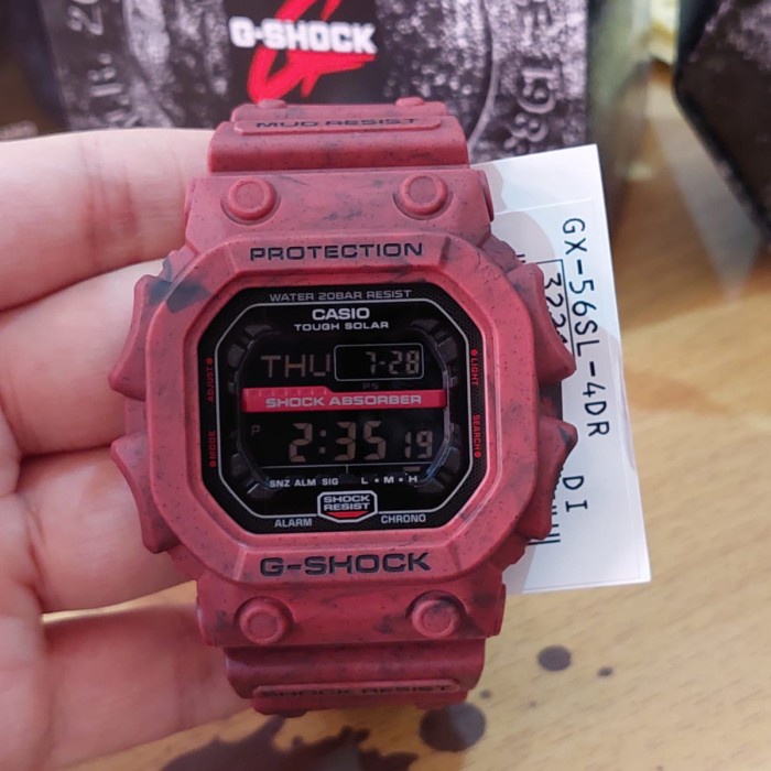 ✨Ori Jam Tangan Pria Casio G-Shock Gx-56Sl-4Dr Gx56Sl-4Dr Red Digital Ori Diskon
