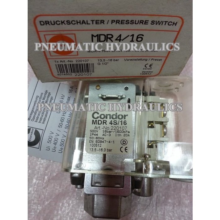 ✅Original Condor Pressure Switch/Otomatis Kompresor 16Bar Condor Mdr4/16 Germany Diskon