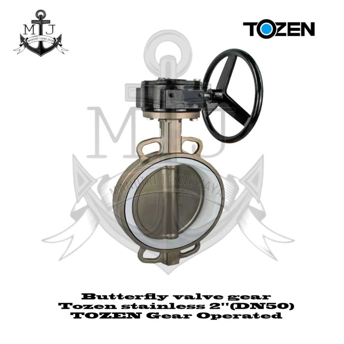 ✅New Butterfly Valve Gear Tozen Stainless 2Dn50 Tozen Gear Operated Diskon