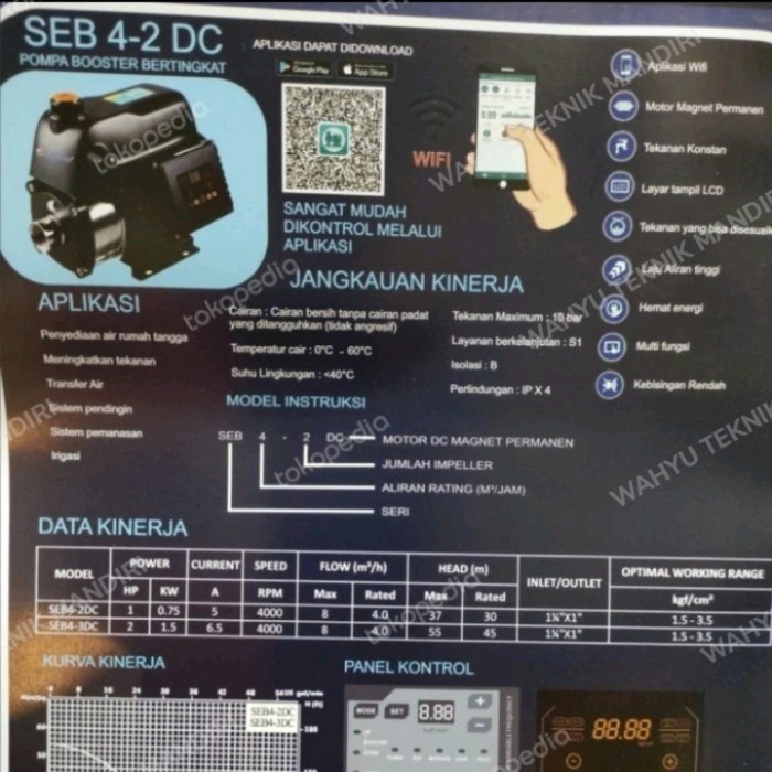 Pompa Booster SAN EI SEB-2 Pompa Air untuk Penyediaan dan Meningkatkan Tekanan Air